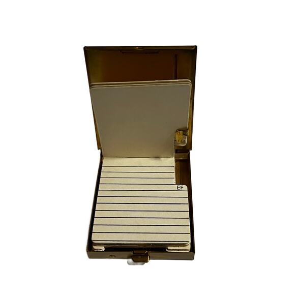 MCM Stormberg Carlson Gold Metal Mini GR Flip Address Book UNUSED 2.5" X 1.75" - Picture 2 of 3